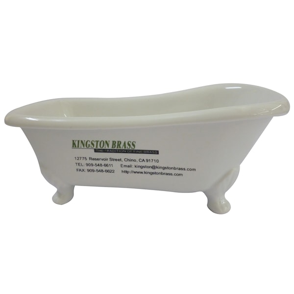 Kingston Brass 7" Slipper Clawfoot Tub Decorative Soap Dish, White BATUB - main